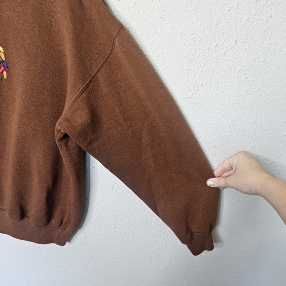 Vtg Bolo Spirit Sweatshirt Womens Medium Brown Pullover Fall Autumn Cozy Warm - Picture 3 of 9